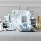 Flora Marble Blue 30 Piece Dinnerware Set