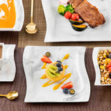 Flora Marble Grey 36 Piece Dinnerware Set