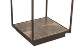 Moab 18" Side Table with Glass Top in Oxidized Black