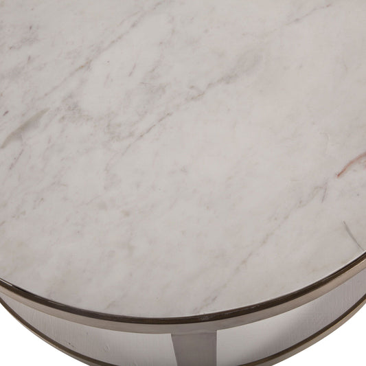 Michaelangelo 22" Nesting Side Tables with White Marble Top