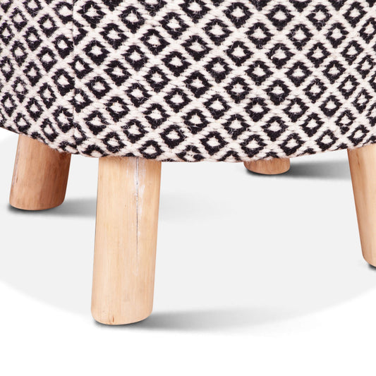 Marrakech 24" Upholstered Accent Stool in Handloom Durry
