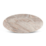 Malibu 90" Oval Dining Table in Sawar Marble with Antique Gold Base