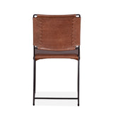 New York 18" Dining Chair in Tobacco Leather and Iron