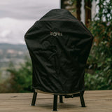 INGRILL Medium Smoker Cover – Weather-Resistant Waterproof Black Canvas Cover with Bottom Straps, Secure Outdoor Protection for Barrel Smokers