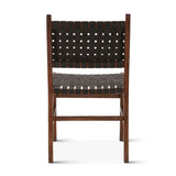 Palermo 18" Dining Chair with Black Leather in Matte Brown