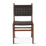 Palermo 18" Dining Chair with Black Leather in Matte Brown