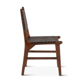 Palermo 18" Dining Chair with Black Leather in Matte Brown