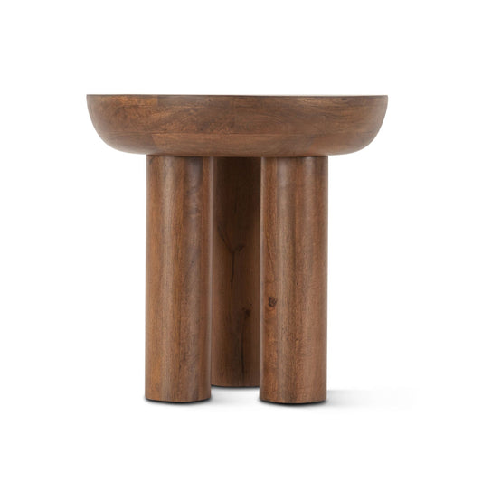 Palermo 20" Round Side Table in Acorn Brown