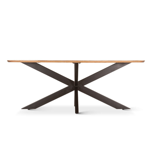 Rapallo 82" Dining Table in Natural Mango Wood and Iron