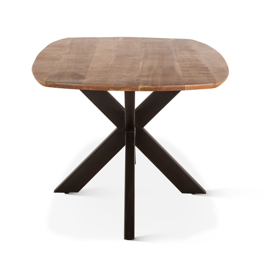 Rapallo 82" Dining Table in Natural Mango Wood and Iron
