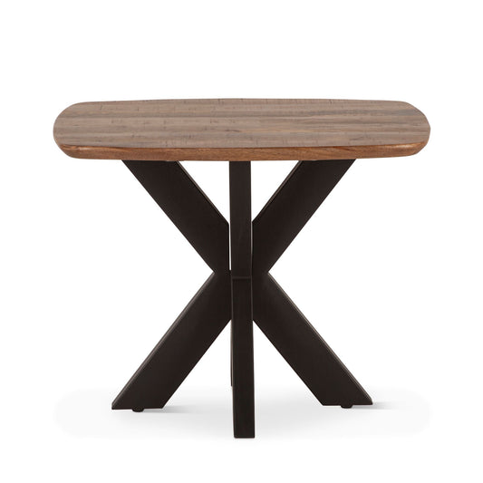 Rapallo 28" Side Table in Natural Mango Wood and Iron