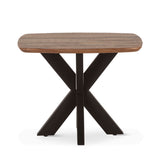 Rapallo 28" Side Table in Natural Mango Wood and Iron