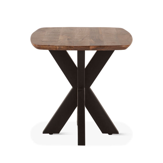 Rapallo 28" Side Table in Natural Mango Wood and Iron