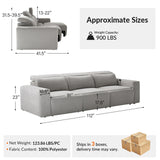 Moussea Modern Chenille Power Reclining Sofa with Sofa Bed Functionality
