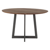 Salerno 48" Round Dining in Smoked Acacia and Iron