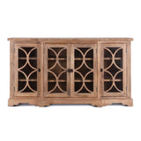 San Rafael 75" Glass Cabinet in Antique Oak