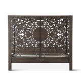 Taj King Bed in Hand Carved Vintage Brown