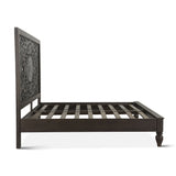 Taj King Bed in Hand Carved Vintage Brown