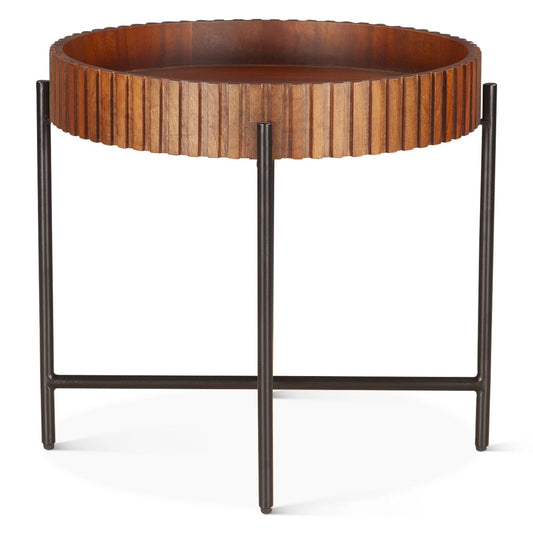 Verbania 29" Nesting Tray Tables in Pecan Brown