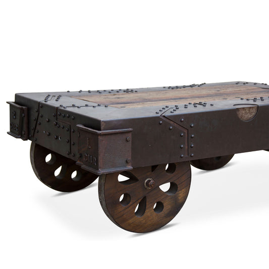 Vintage Industrial 48" Wheeled Coffee Table