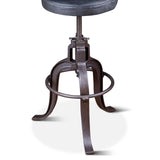 Wellington 13" Adjustable Stool in Black Top Grain Leather