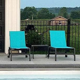 PURPLE LEAF Patio Chaise Lounge Textilene Pool with Wheels Sunbathing Chair for Outdoor, Beach, Yard, Side Table Included