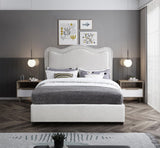 Felix Mid Century Modern Bed with Curved Headboard and Espresso Legs for Stylish Comfort and Elegance