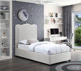 Felix Mid Century Modern Bed with Curved Headboard and Espresso Legs for Stylish Comfort and Elegance