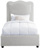 Felix Mid Century Modern Bed with Curved Headboard and Espresso Legs for Stylish Comfort and Elegance