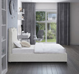Felix Mid Century Modern Bed with Curved Headboard and Espresso Legs for Stylish Comfort and Elegance