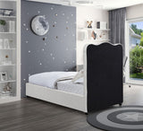 Felix Mid Century Modern Bed with Curved Headboard and Espresso Legs for Stylish Comfort and Elegance