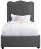 Felix Mid Century Modern Bed with Curved Headboard and Espresso Legs for Stylish Comfort and Elegance