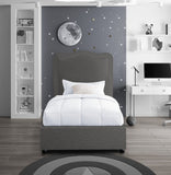 Felix Mid Century Modern Bed with Curved Headboard and Espresso Legs for Stylish Comfort and Elegance