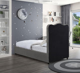 Felix Mid Century Modern Bed with Curved Headboard and Espresso Legs for Stylish Comfort and Elegance