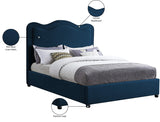 Felix Mid Century Modern Bed with Curved Headboard and Espresso Legs for Stylish Comfort and Elegance