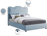 Felix Mid Century Modern Bed with Curved Headboard and Espresso Legs for Stylish Comfort and Elegance