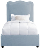 Felix Mid Century Modern Bed with Curved Headboard and Espresso Legs for Stylish Comfort and Elegance