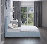 Felix Mid Century Modern Bed with Curved Headboard and Espresso Legs for Stylish Comfort and Elegance