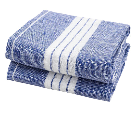 Blue Striped Linen Tea Towels