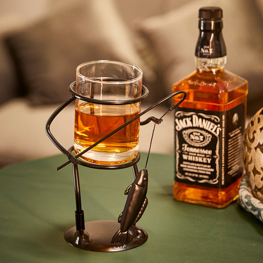 Fisherman Fishing Whiskey, Wine & Water Glass