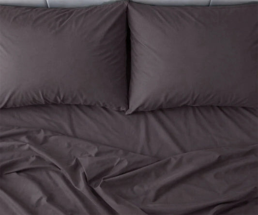 Grey Cotton Sateen Flat Sheet