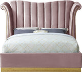 Flora Velvet Bed - Luxurious Upholstered Design with Gold Accents & Channel Tufted Headboard, Regal Style