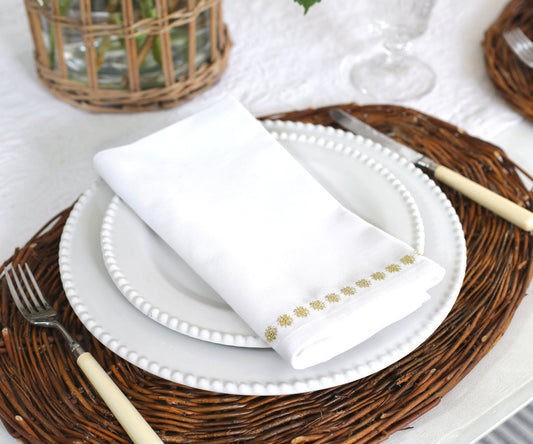 Gold napkins - White Napkins
