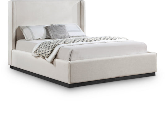 Flynn Linen Textured Wingback Bed - Luxurious Comfort and Contemporary Design for Your Bedroom Sanctuary