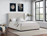 Flynn Linen Textured Wingback Bed - Luxurious Comfort and Contemporary Design for Your Bedroom Sanctuary