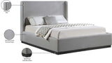 Flynn Linen Textured Wingback Bed - Luxurious Comfort and Contemporary Design for Your Bedroom Sanctuary