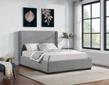 Flynn Linen Textured Wingback Bed - Luxurious Comfort and Contemporary Design for Your Bedroom Sanctuary