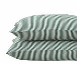 Striped Pillowcases - Forest Green
