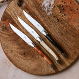 Forge de  Laguiole 2 Piece Steak Knife Set Thuya Burl Shiny Finish