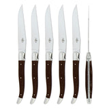 Forge de  Laguiole 6 Piece Steak Knife Set Ash Tree Handle